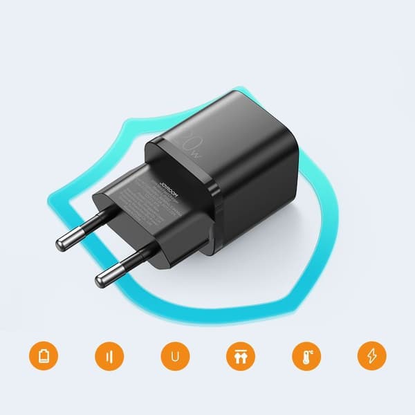 Joyroom Snabb väggladdare USB Typ-C 20W PD QC 3.0 AFC - Svart