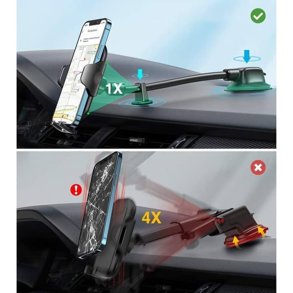 Joyroom Long Arm Dashboard Car Mount - Svart