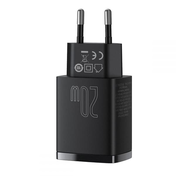 BASEUS - 2-Port Snabbladdare 20W - Svart