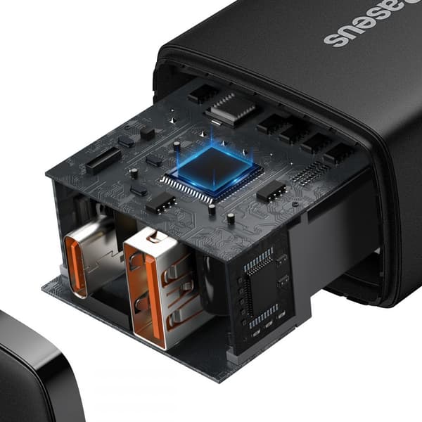 BASEUS - 2-Port Snabbladdare 20W - Svart