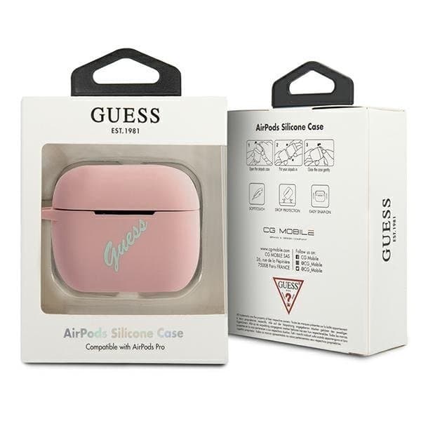 Guess Skal AirPods Pro Silicone Vintage - Rosa/Grön