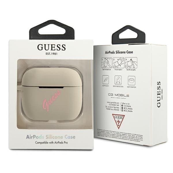 Guess Skal AirPods Pro Silicone Vintage - Rosa/Grå