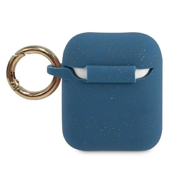 Guess Skal AirPods Silicone Glitter - Blå
