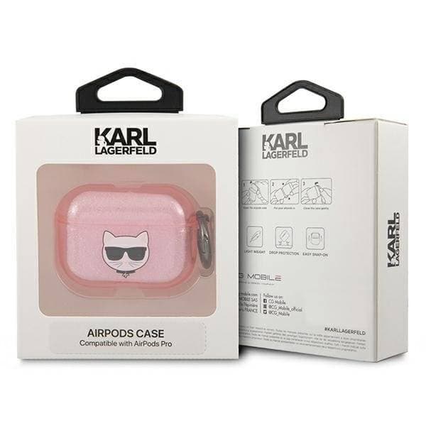 Karl Lagerfeld Skal AirPods 3 Glitter Choupette - Rosa