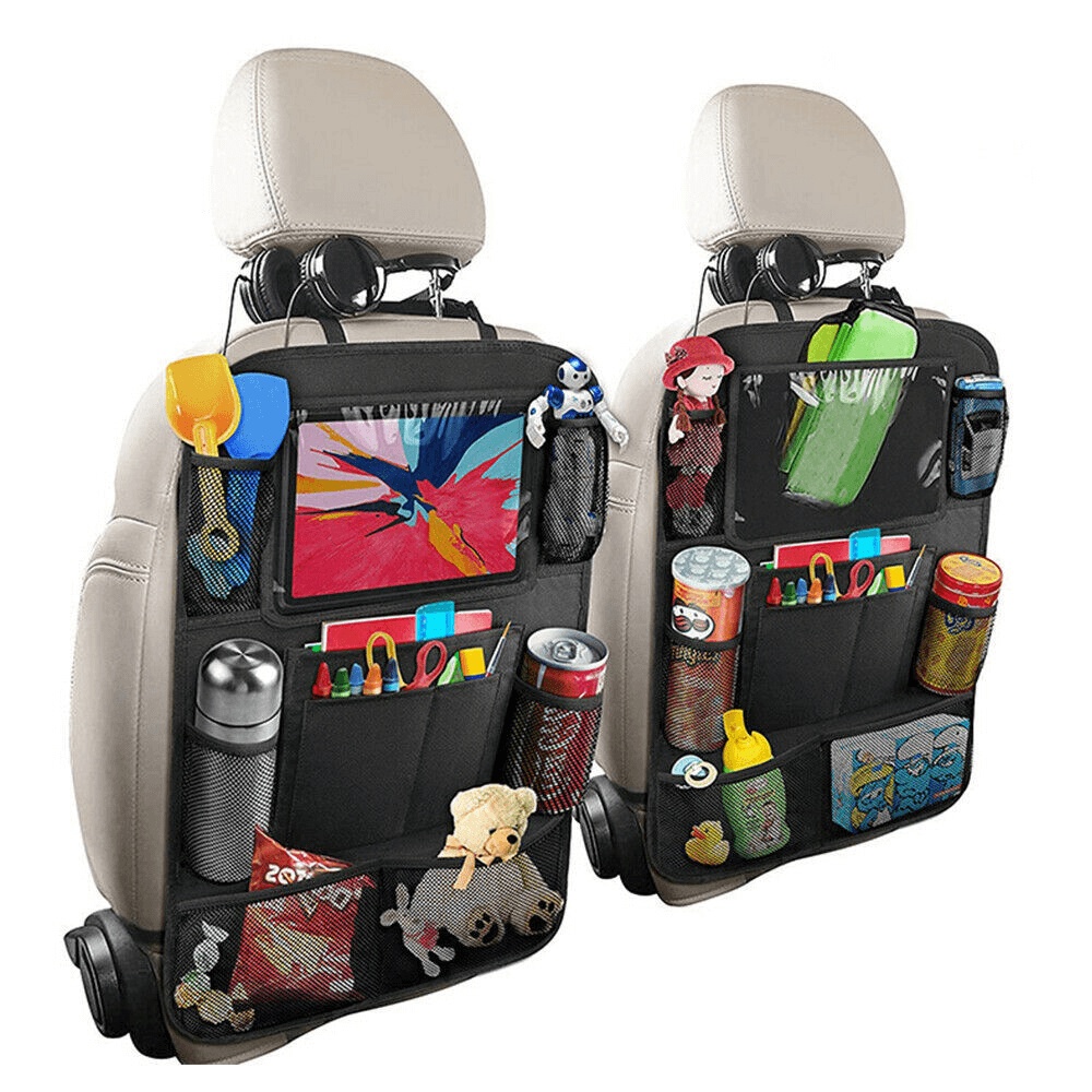 [2-PACK]Universal iPad-hållare för bilens baksäte med flera fack