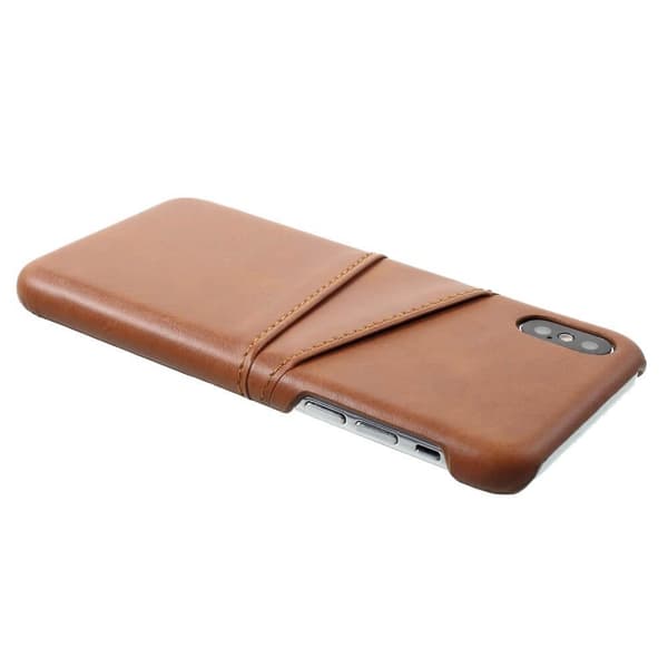 Retro Mobilskal med Kortplatser till iPhone X/Xs - Brun