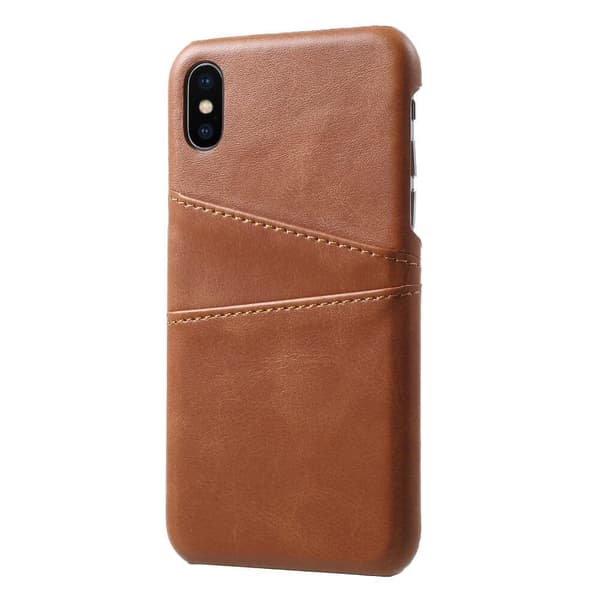 Retro Mobilskal med Kortplatser till iPhone X/Xs - Brun