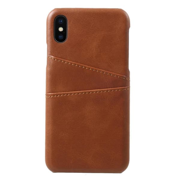 Retro Mobilskal med Kortplatser till iPhone X/Xs - Brun