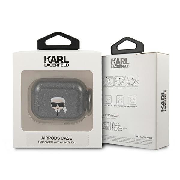 Karl Lagerfeld Glitter Karl`S Head Skal Airpods Pro - Svart