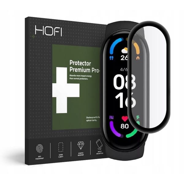 Hofi Hybrid Härdat Glas Skärmskydd Xiaomi Mi Smart Band 6/6 Nfc - Svart