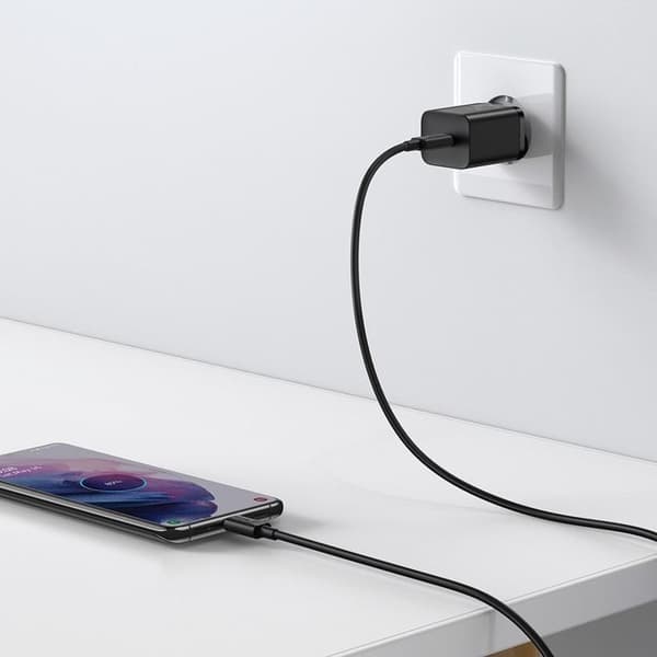 Baseus EU Super Väggladdare USB-C Kabel 1m 25W - Svart
