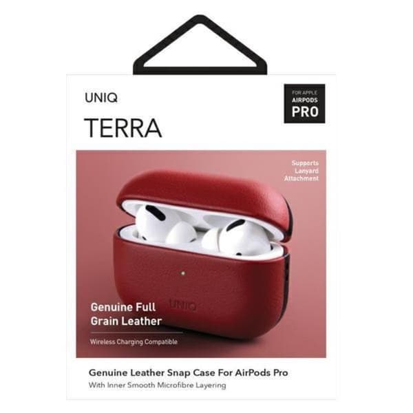 UNIQ Terra Äkta Läder Airpods Pro Fodral - Röd