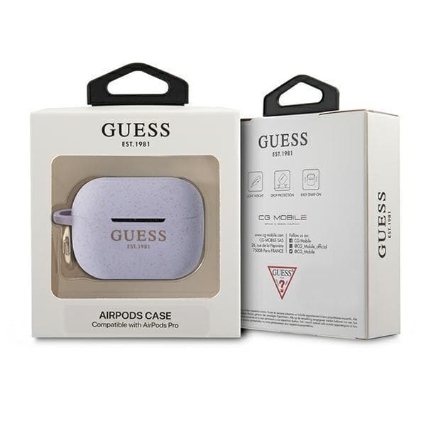 Guess Silicone Glitter Skal AirPods Pro - Lila