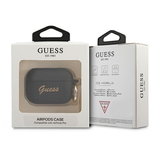 Guess Silicone Vintage Script Skal AirPods Pro - Svart