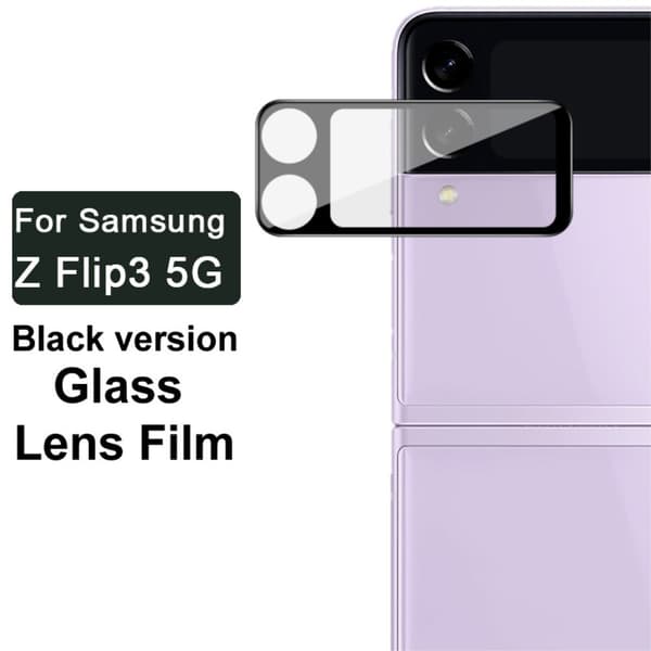 IMAK Kameralinsskydd i Härdat Glas Samsung Z Flip 3 - Svart