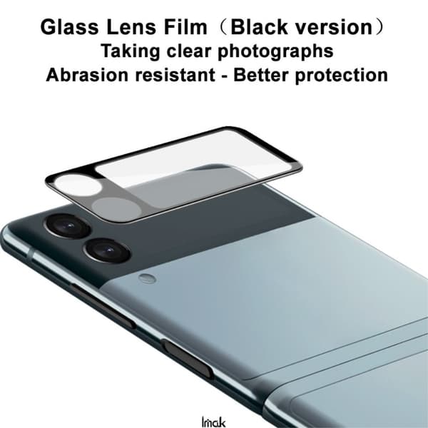 IMAK Kameralinsskydd i Härdat Glas Samsung Z Flip 3 - Svart
