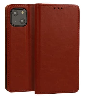 Plånboksfodral iPhone 13 Mini Äkta Italienskt Läder Brun