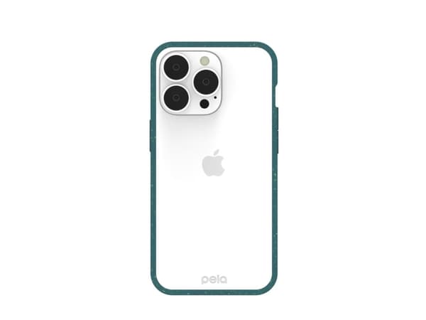Pela Clear - miljövänligt fodral till iPhone 13 Pro - grönt