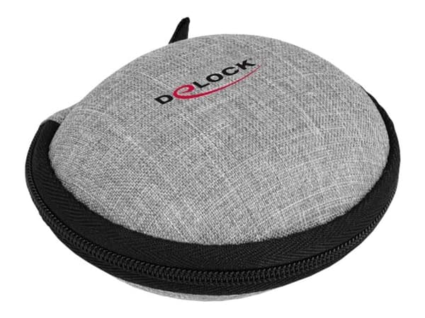 Delock - Fodral för hörlurar - polyester - grå, svart