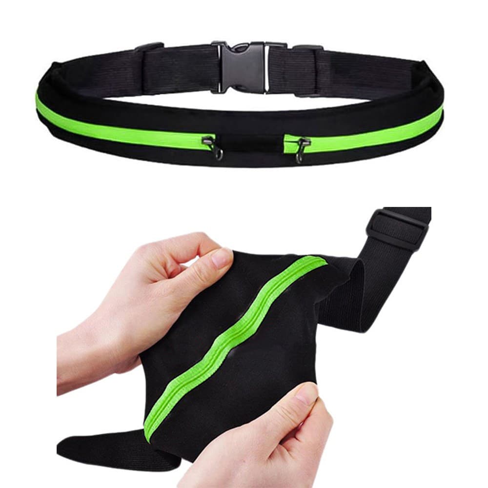 Sportbälte med 2st fickor för plånbok nycklar mobil etc