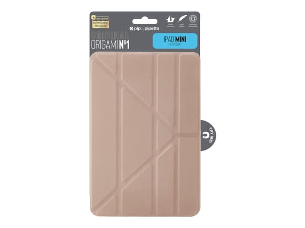 Pipetto Original Origami No1 - Lommebok for nettbrett - termoplast-polyuretan (TPU) - rosagull - for Apple iPad mini (6. generasjon)