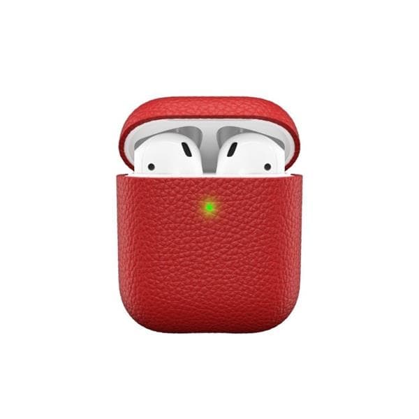 PodSkinz Artisan - Handgjort Läderfodral för dina Airpods - Röd
