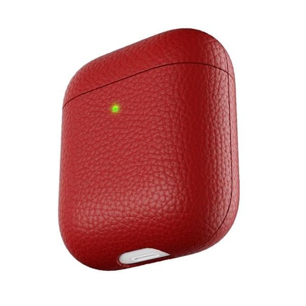 PodSkinz Artisan - Handgjort Läderfodral för dina Airpods - Röd