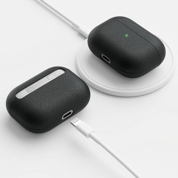 PodSkinz Artisan - Handgjort Läderfodral för dina Airpods Pro - Svart