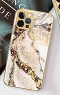 Miniatyrbillede 6 af 6: iPhone 12 Luksus glas skal guldbarok elegant rokokomarmor