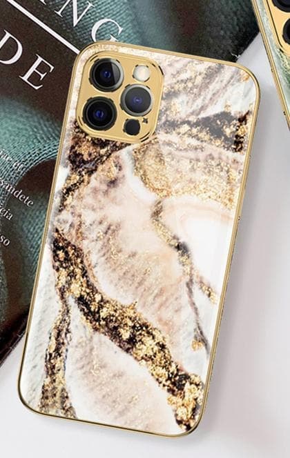 iPhone 12 Luksus glas skal guldbarok elegant rokokomarmor