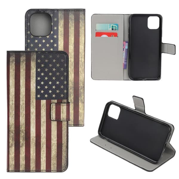 Plånboksfodral iPhone 13 Pro - Flagga USA