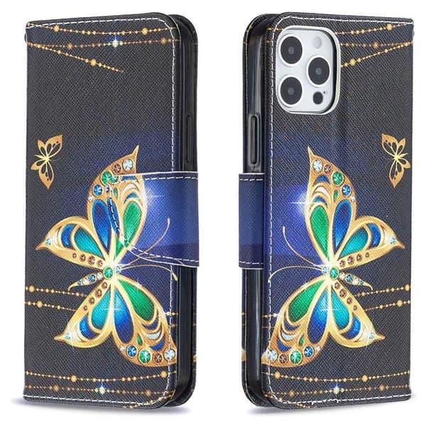 Plånboksfodral iPhone 13 Pro Max – Guldfjäril