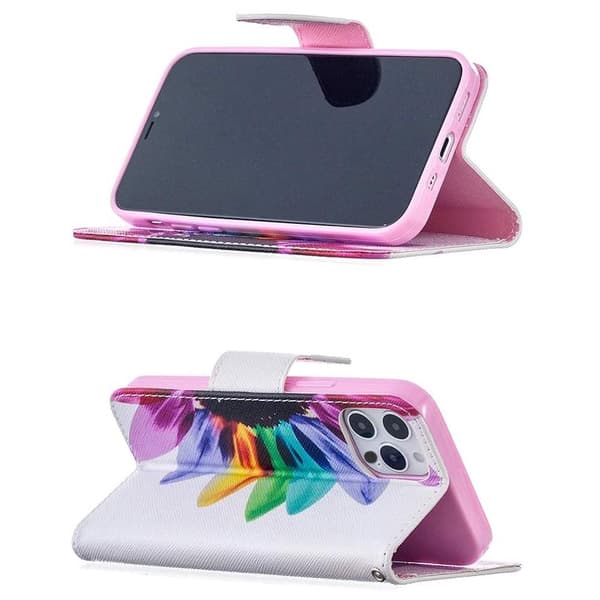 Plånboksfodral iPhone 13 Pro Max – Färgglad Blomma