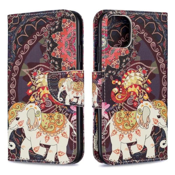 Plånboksfodral iPhone 13 Mini – Indiskt / Elefant