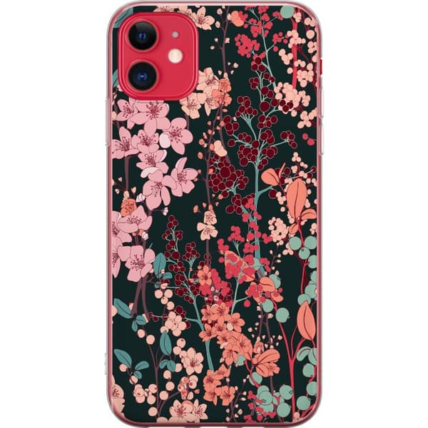 Apple iPhone 11 Genomskinligt Skal Blommor