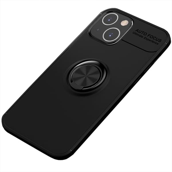 Smidigt Skal med Ringhållare - iPhone 13 Mini Svart Svart