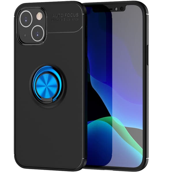 iPhone 13 Mini - Stötdämpande Skal med Ringhållare Svart/Blå