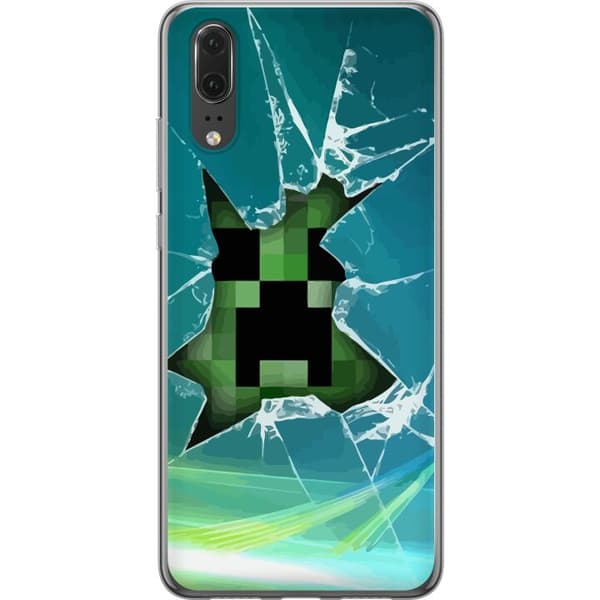 Huawei P20 Genomskinligt Skal MineCraft