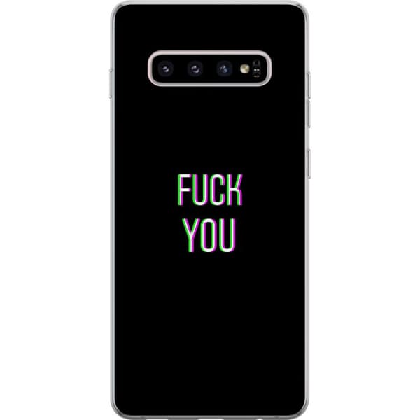 Samsung Galaxy S10+ Genomskinligt Skal FUCK YOU *