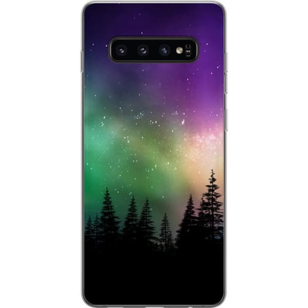 Samsung Galaxy S10 Läpinäkyvä kuori Revontulet