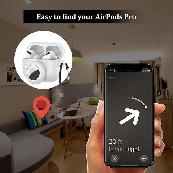 AirPods Pro silikonskall med AirTag-holder Hvit