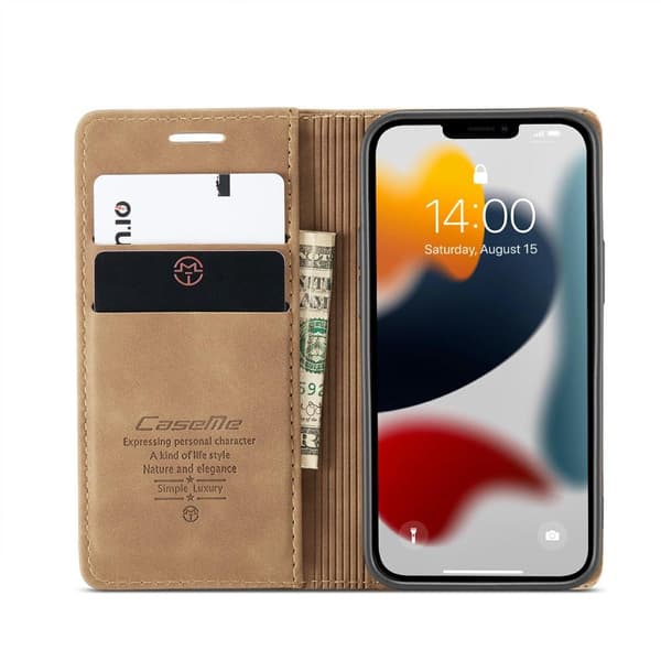 CASEME Plånboksfodral iPhone 13 - Brun