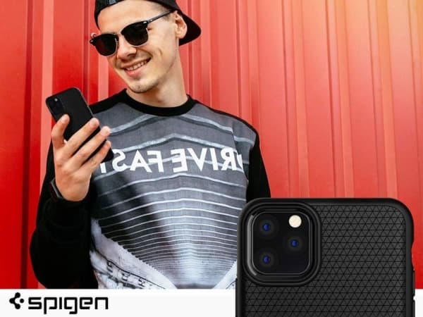 Spigen Liquid Air, Omslag, Apple, iPhone 11 Pro, Svart