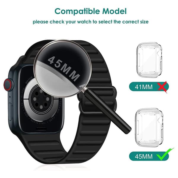 Skyddande Transparant Skal TPU för Apple Watch Series 7 45mm