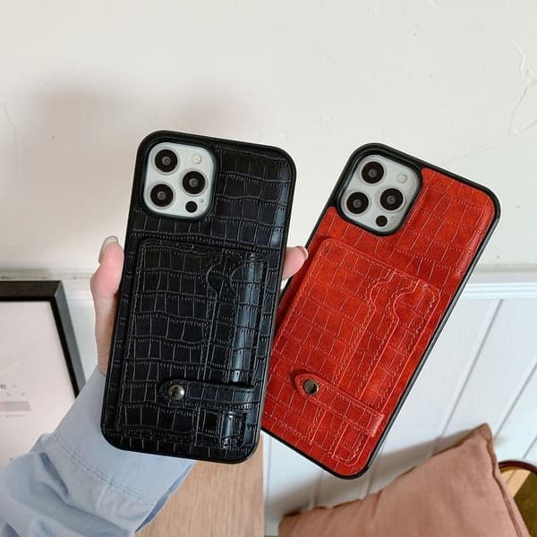 iPhone 13, 13 Pro, 13 Pro Max lompakkosuoja musta aitoa nahkaa iPhone 13 Pro Max