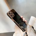 Miniatyrbillede 2 af 3: Case Iphone 13, 13 Pro, 13 Pro Max sort højglans med rem guld