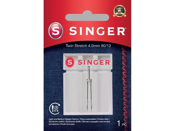 Singer Twin Stretch Needle, Decorative, 4.0 80/12 1PK