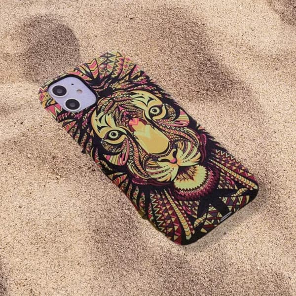 iPhone 12 13 pro max lysende skal løve afrikansk mønster iPhone 13 Pro Max