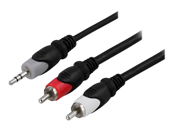 DELTACO - Lydkabel - mini-phone stereo 3.5 mm hann til RCA hann - 10 m