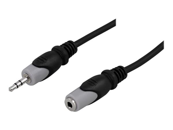 DELTACO - Ljudförlängningskabel - mini-phone stereo 3.5 mm hane till mini-phone stereo 3.5 mm hona - 10 m